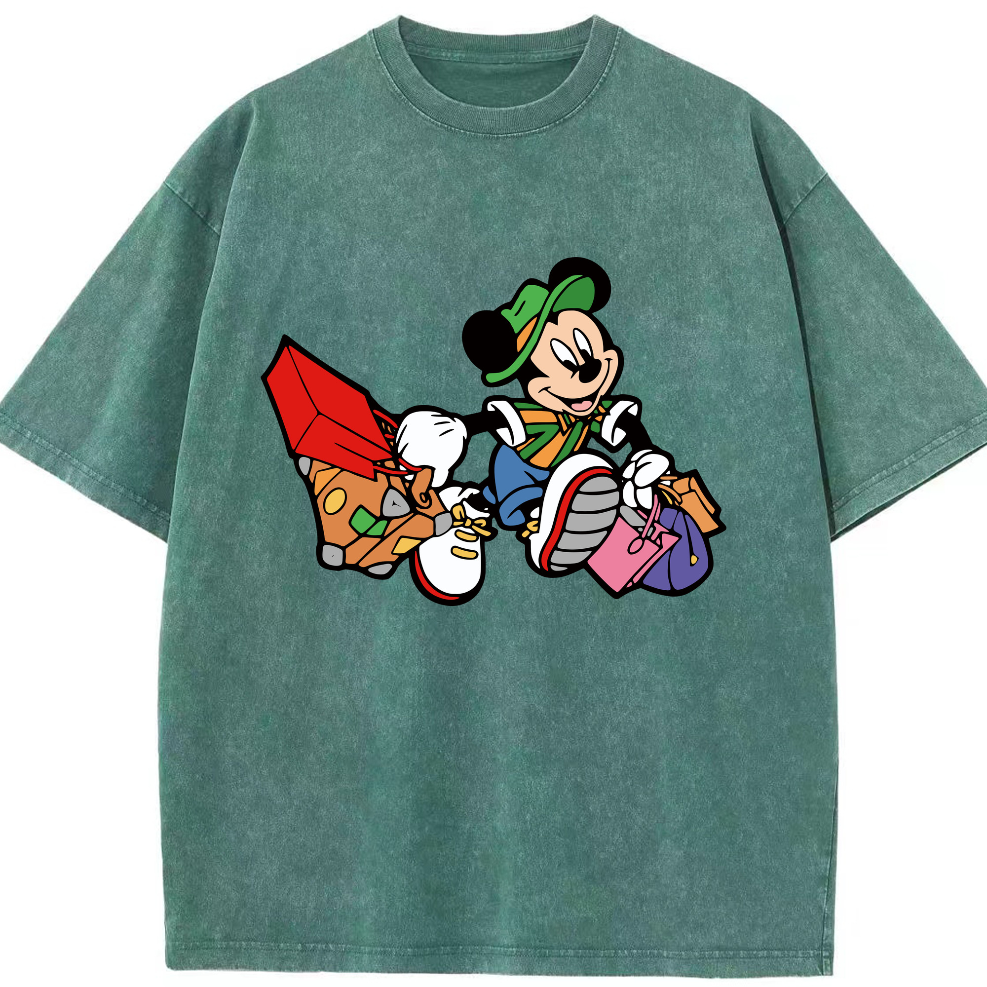 （画像用） ミッキーマウス Mickey Mouse 綿100% ヴィンテージ風 半袖Tシャツ（フロントプリント）